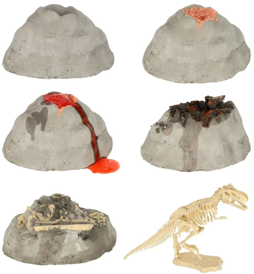 Ikonka Ugnikalnio išsiveržimas 2in1 eksperimentas + dinozauras