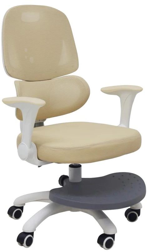 Ikonka Vaikiška stalo kėdė, ergonomiška, pasukama, reguliuojamo aukščio, smėlio spalvos