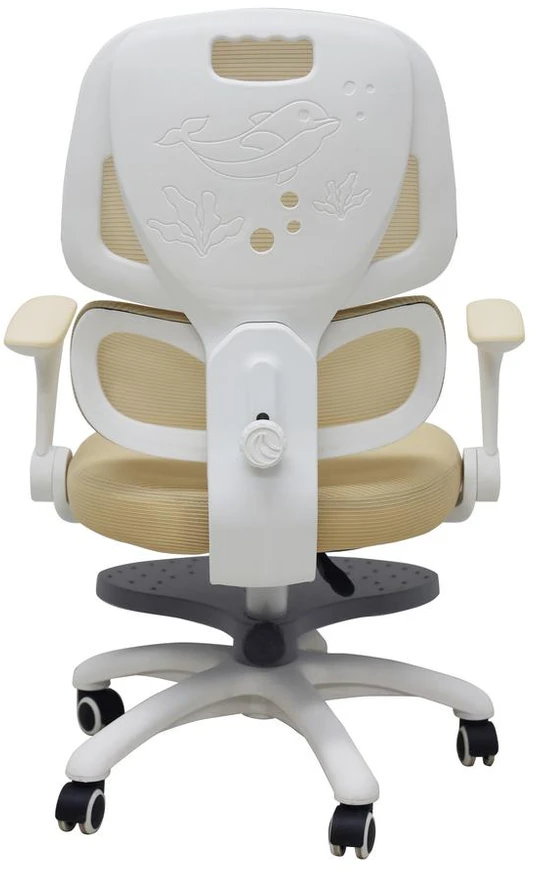 Ikonka Vaikiška stalo kėdė, ergonomiška, pasukama, reguliuojamo aukščio, smėlio spalvos
