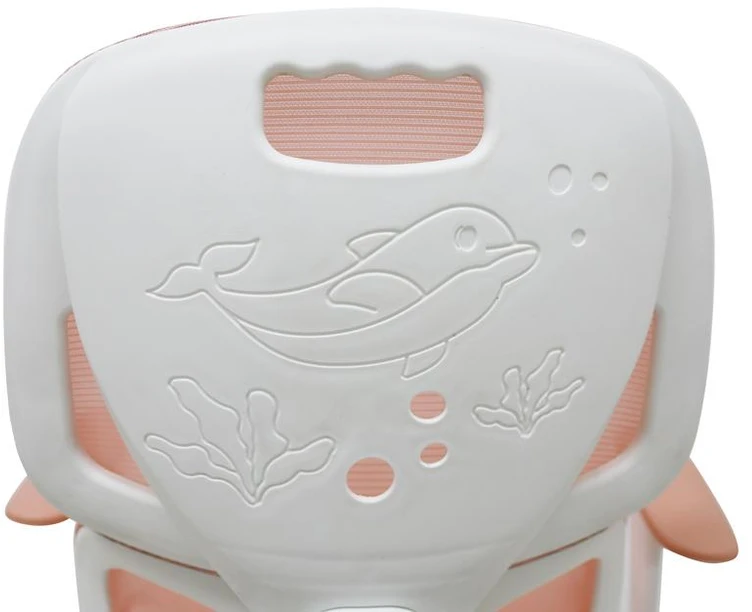 Ikonka Vaikiška stalo kėdė, ergonomiška, pasukama, reguliuojamo aukščio, rožinės spalvos