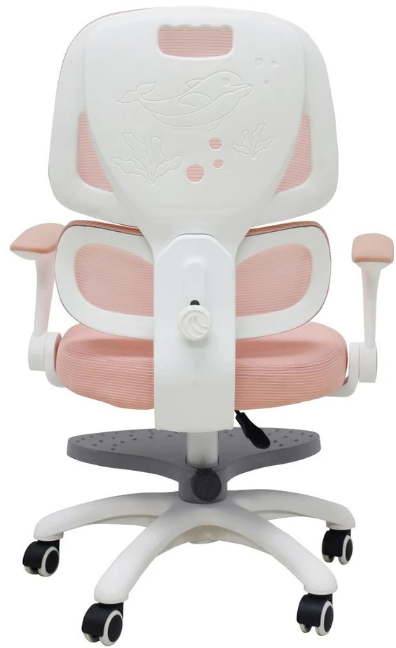Ikonka Vaikiška stalo kėdė, ergonomiška, pasukama, reguliuojamo aukščio, rožinės spalvos
