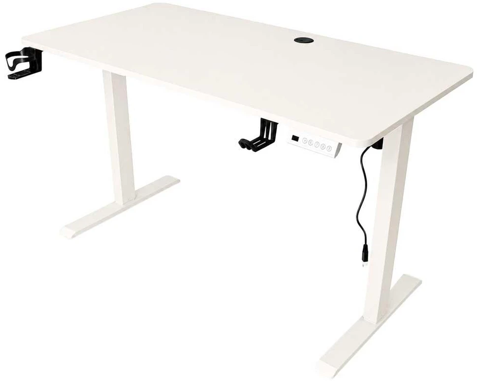 IKONKA HOME Reguliuojamas elektrinis rašomasis stalas 120x60 cm, Baltas