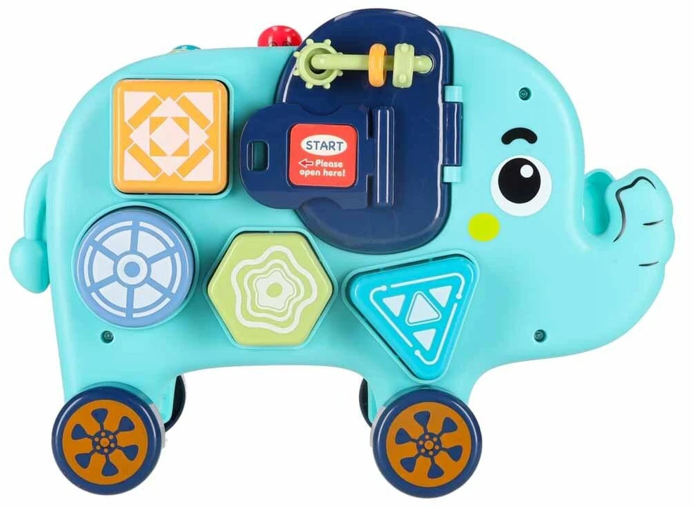 Ikonka Interaktyvus montessori dramblių rūšiuotuvas 26cm plaktukas