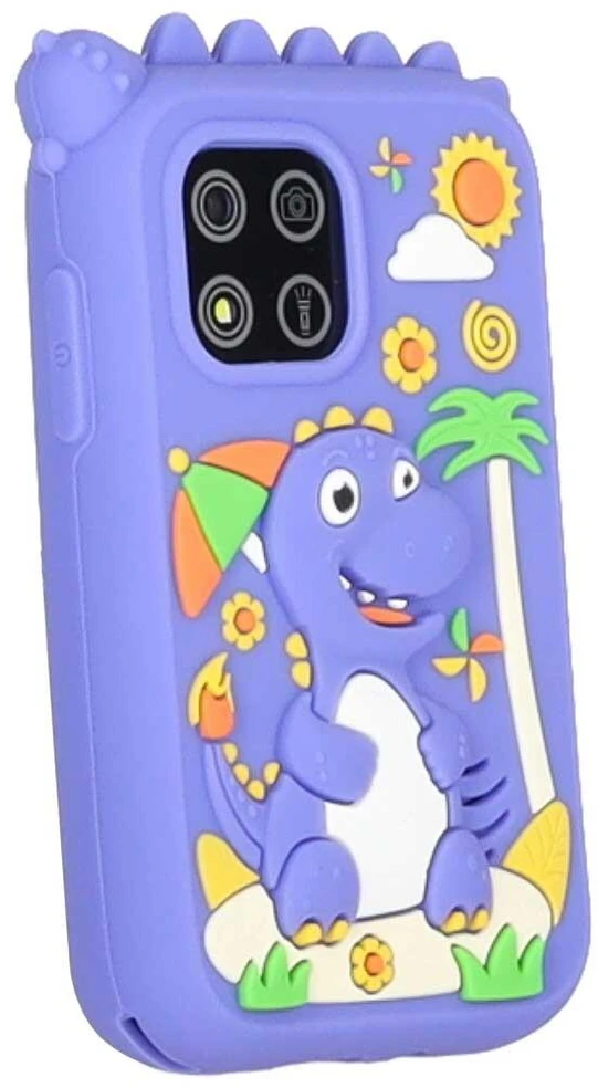 Ikonka Išmanusis telefonas vaikams su kamera ir 8GB kortele, mėlynas dinozauras