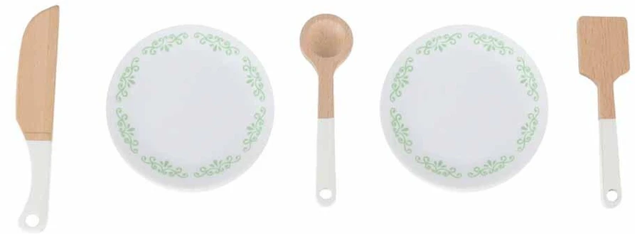 Ikonka Medinė vaikų virtuvėlė MDF MODERN CLASSIC su priedais, 82 cm, rožinė