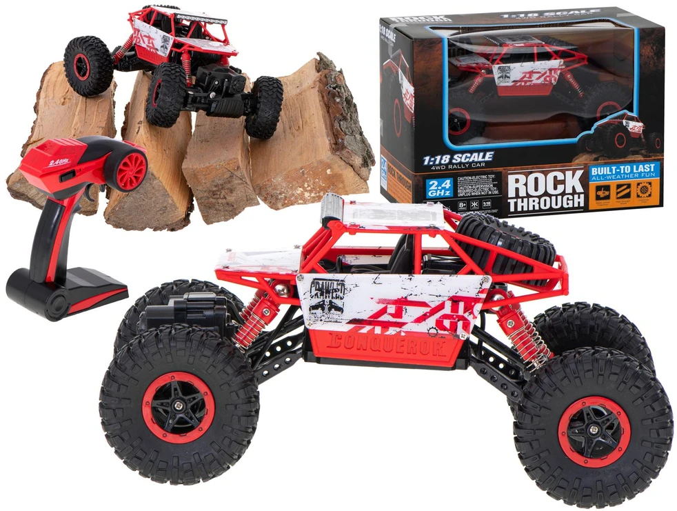 Ikonka RC automobilis Rock Crawler HB 2.4GHz 1:18 raudonas