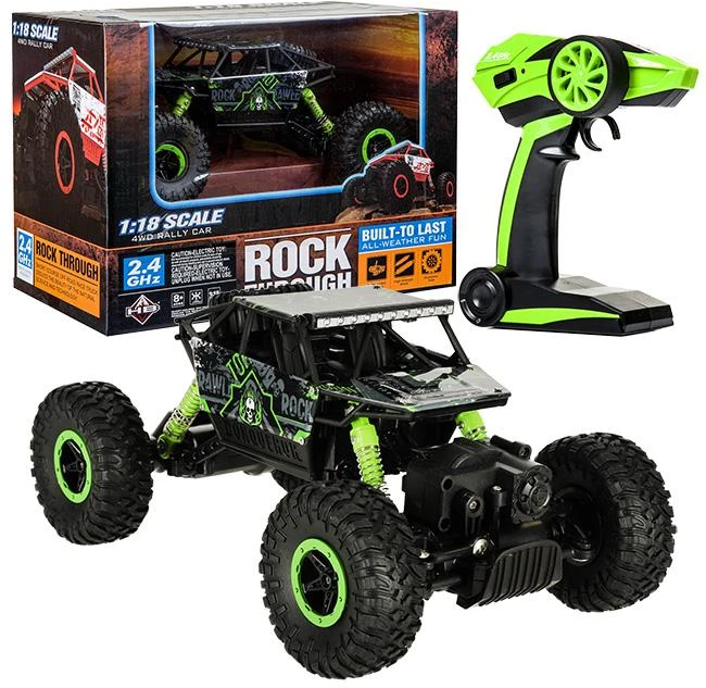 Ikonka RC automobilis Rock Crawler HB 2.4GHz 1:18 žalias