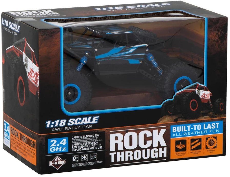 Ikonka RC automobilis Rock Crawler HB 2.4GHz 1:18 mėlynas