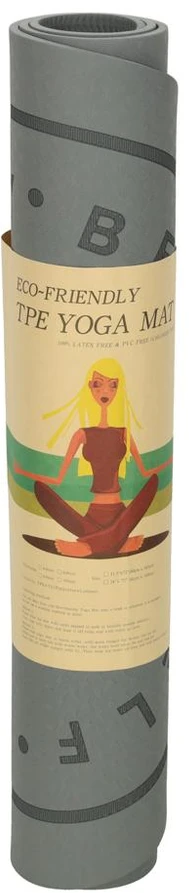 Ikonka Jogos mankštos švelnus, neslystantis garsą slopinantis kilimėlis 125x61.5x0,6 cm juodas