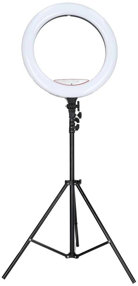 Ikonka RGB LED žiedinė lempa asmenukėms ir vaizdo įrašams su trikoju bei nuotolinio valdymo pulteliu, 45 cm