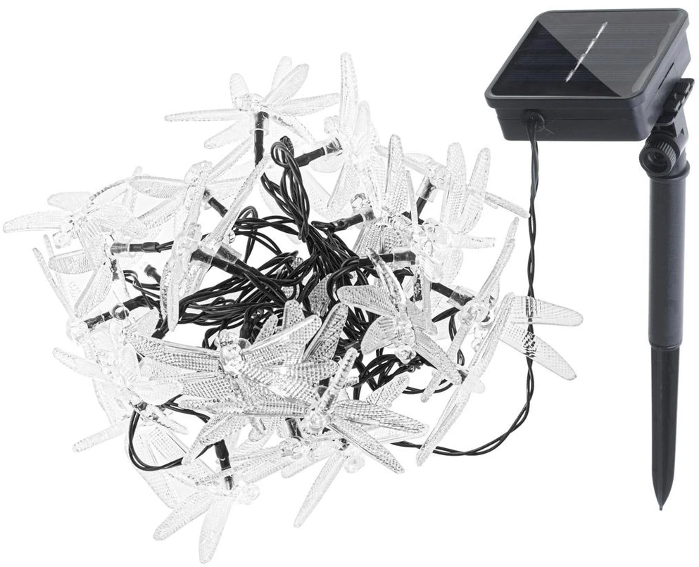 Ikonka Saulės Dragonfly sodo žibintai 6,5 m 30LED multicolour