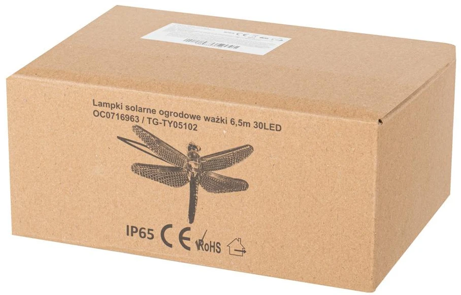 Ikonka Saulės Dragonfly sodo žibintai 6,5 m 30LED multicolour