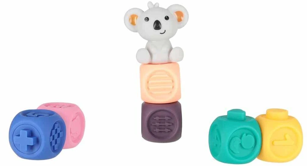 Ikonka Sensorinė piramidė-dėlionė, minkšti lavinamieji kaladėlių rinkinys 13 el.