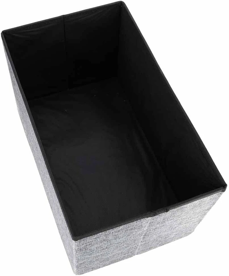 Ikonka Sulankstoma pufa su daiktadėže, 50x31x31 cm, pilka