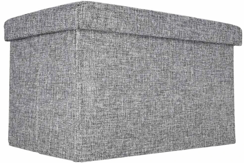 Ikonka Sulankstoma pufa su daiktadėže, 50x31x31 cm, pilka