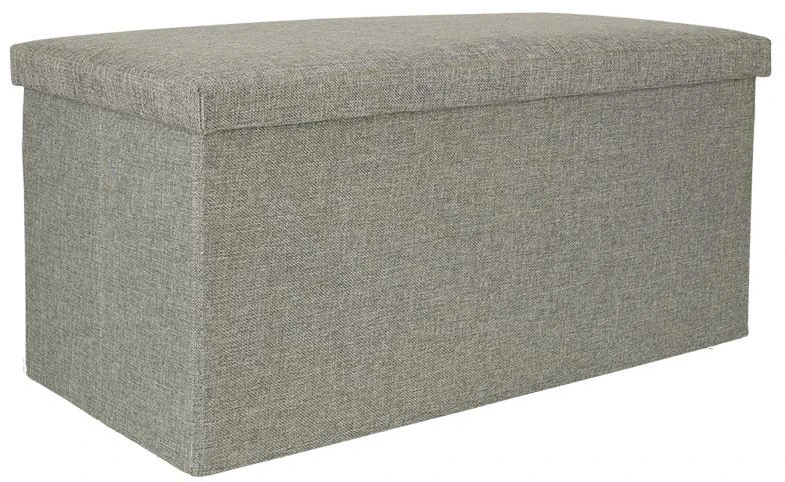 Ikonka Sulankstomas pufas su dėže pilkas didelis 76x38x38cm