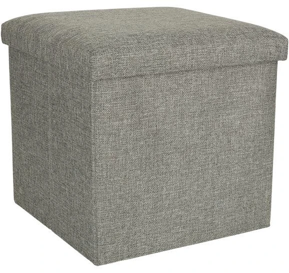 Ikonka Sulankstomas pufas su saugykla pilkas 38x38x38cm