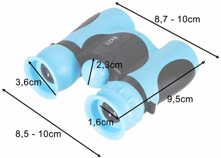Ikonka Vaikiškas žiūronas paukščiams ir dangui stebėti, 8x, 21 mm, HD, su dėklu, mėlynas