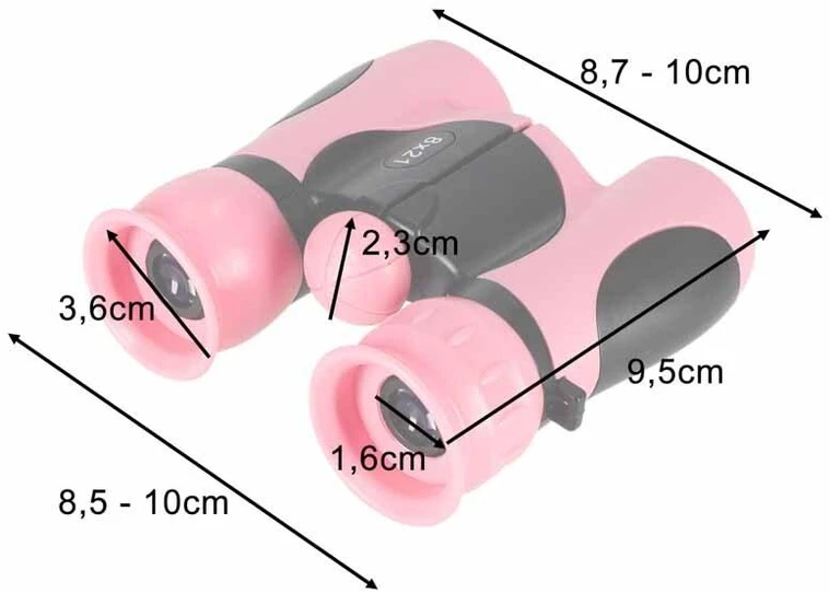 Ikonka Vaikiški žiūronai paukščiams ir dangui stebėti, 8 × 21 mm, HD, su dėklu, rožiniai