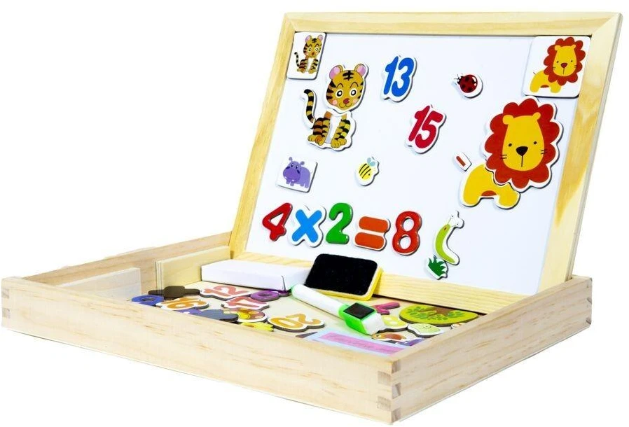 Kathay Haster Daugiafunkcė medinė edukacinė lenta 2 viename
