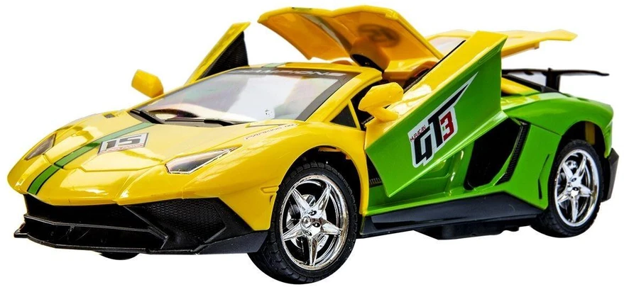 Kathay Haster Geltonas nuotoliniu būdu valdomas sportinis automobilis su LED žibintais