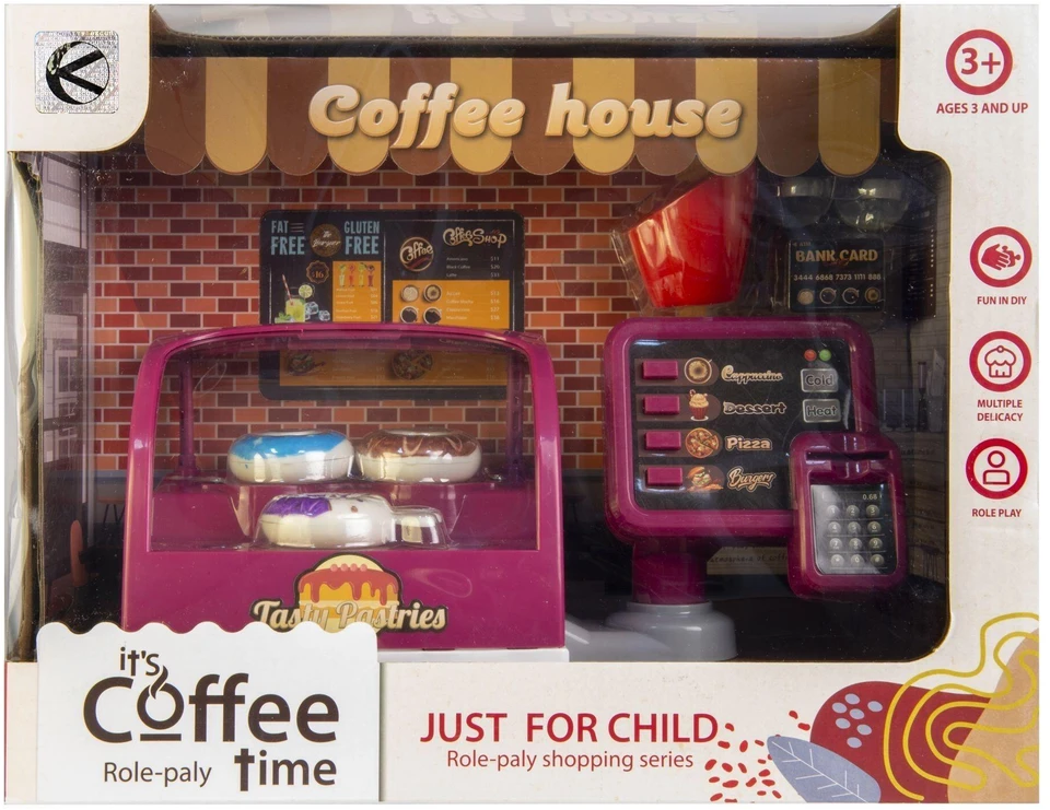Kathay Haster Žaislinės kavinės ir cukrainės rinkinys „Coffee House“