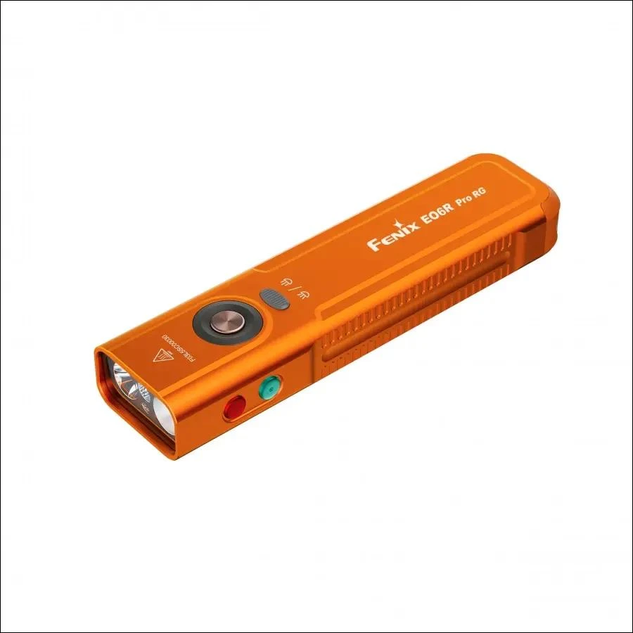 LED žibintuvėlis Fenix E06R Pro RG oranžinis