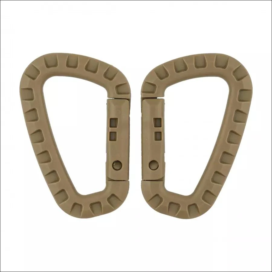 Mfh Max Fuchs Max Fuchs Plastikinis D-formos rudas karabinas 7 mm x 8.5 cm