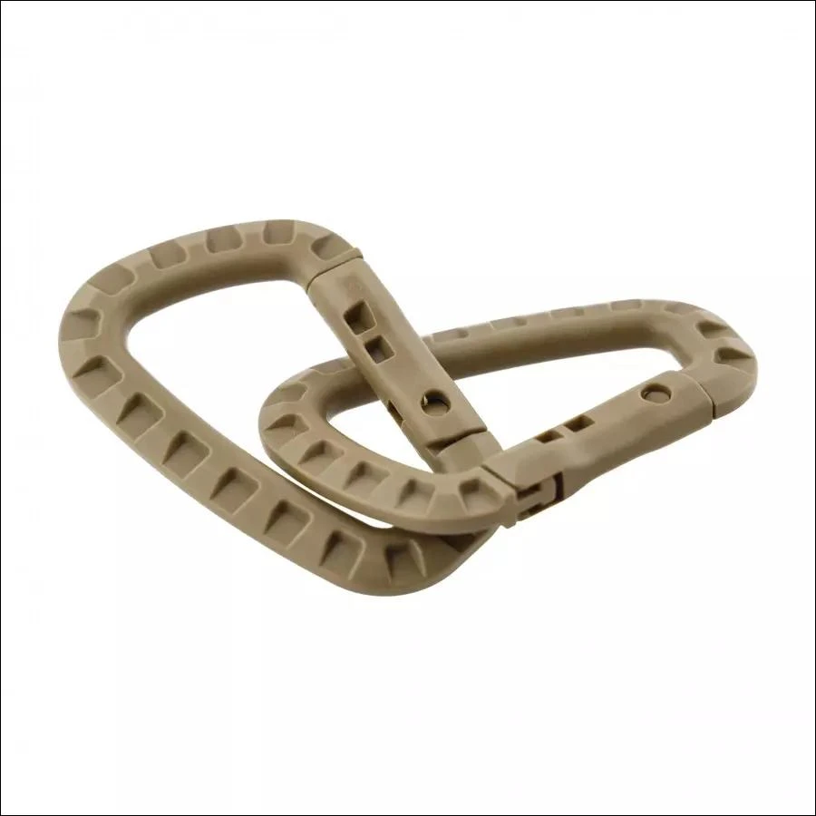 Mfh Max Fuchs Max Fuchs Plastikinis D-formos rudas karabinas 7 mm x 8.5 cm