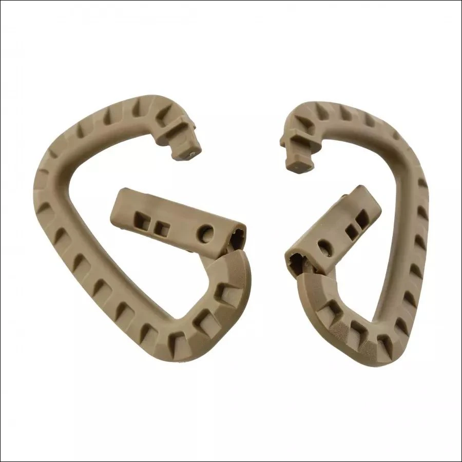 Mfh Max Fuchs Max Fuchs Plastikinis D-formos rudas karabinas 7 mm x 8.5 cm