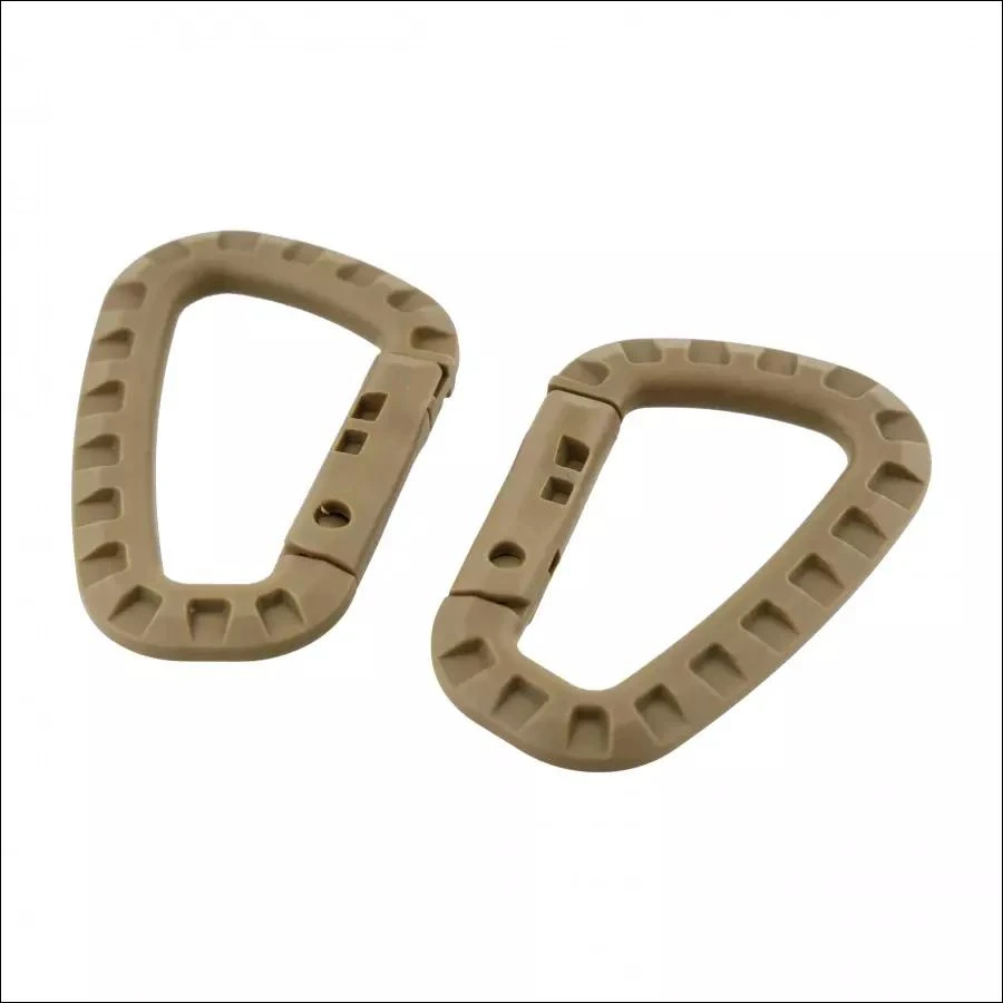 Mfh Max Fuchs Max Fuchs Plastikinis D-formos rudas karabinas 7 mm x 8.5 cm