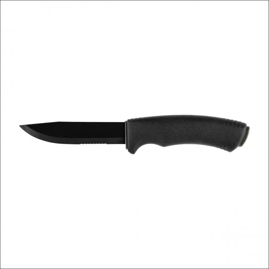 Peilis Morakniv Bushcraft SRT, pusiau dantytas, juodas
