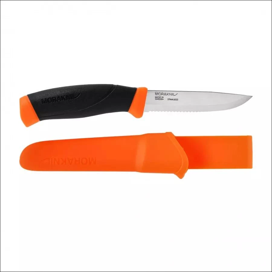 Peilis Morakniv Companion F, dantytas, nerūdijantis plienas, oranžinis