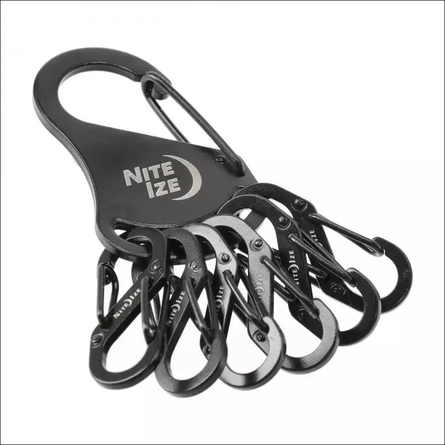Nite Ize S-Biner KeyRack raktų pakabukas su 6 karabinais, juodas