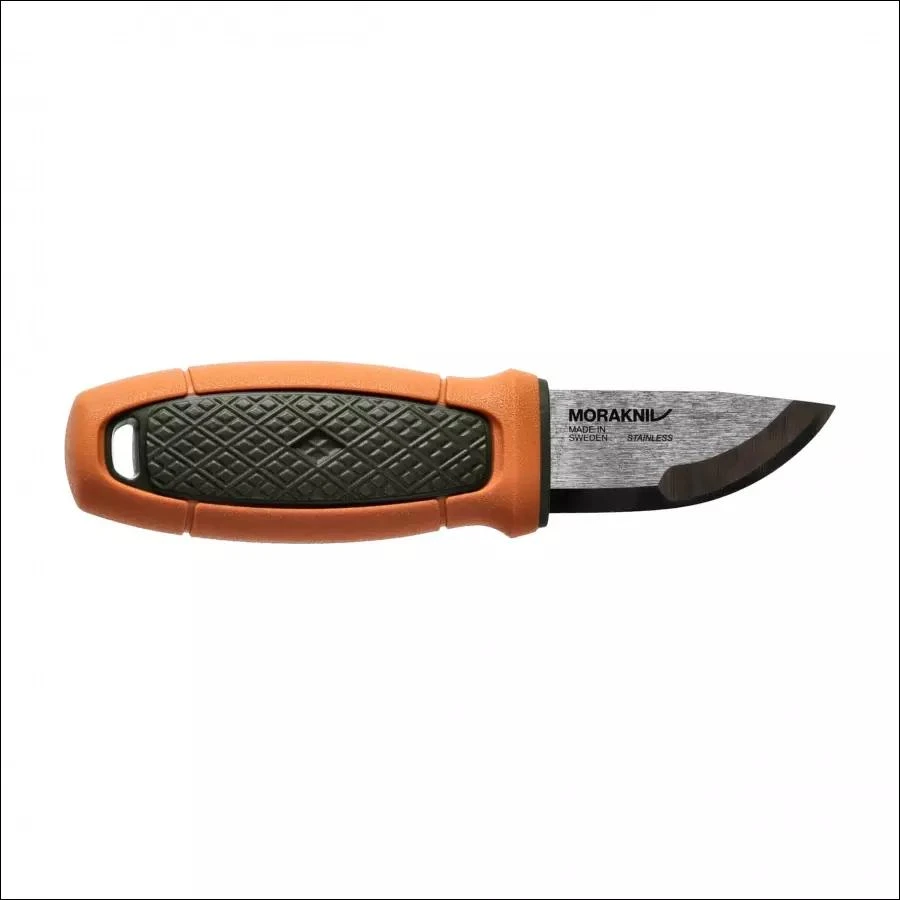 Peilis Morakniv Eldris su diržo kilpa, alyvuogių-oranžinis, nerūdijantis plienas
