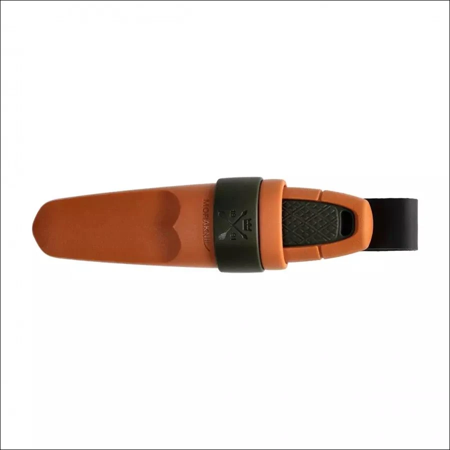 Peilis Morakniv Eldris su diržo kilpa, alyvuogių-oranžinis, nerūdijantis plienas