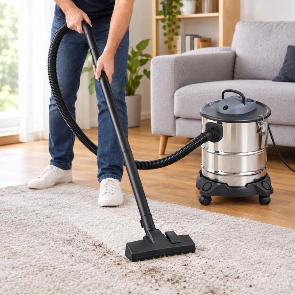 Dulkių siurblys Pramoninis židinio ir krosnies pelenų bei suodžių siurblys Bauerkraft, atsparus karščiui, 20 l, 1200 W