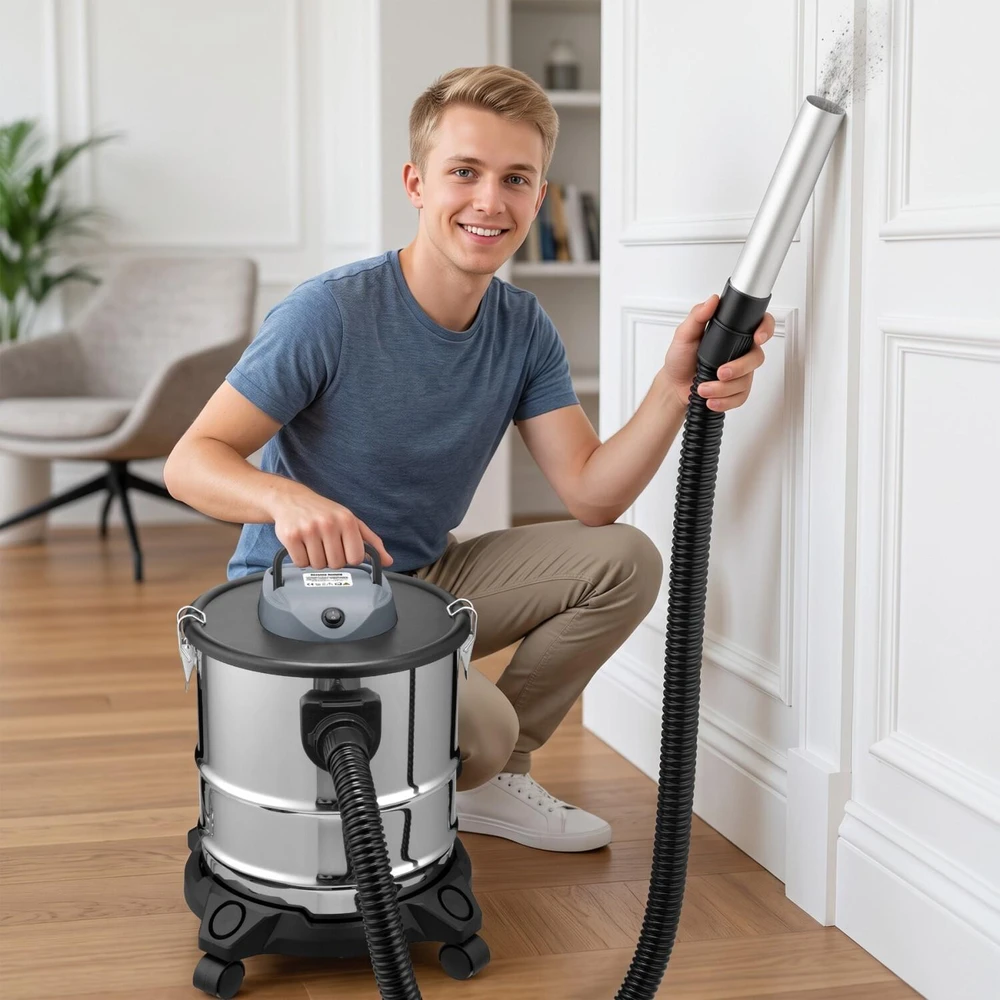 Dulkių siurblys Pramoninis židinio ir krosnies pelenų bei suodžių siurblys Bauerkraft, atsparus karščiui, 20 l, 1200 W