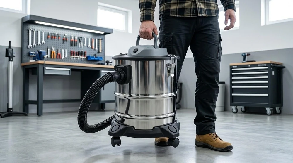 Dulkių siurblys Pramoninis židinio ir krosnies pelenų bei suodžių siurblys Bauerkraft, atsparus karščiui, 20 l, 1200 W