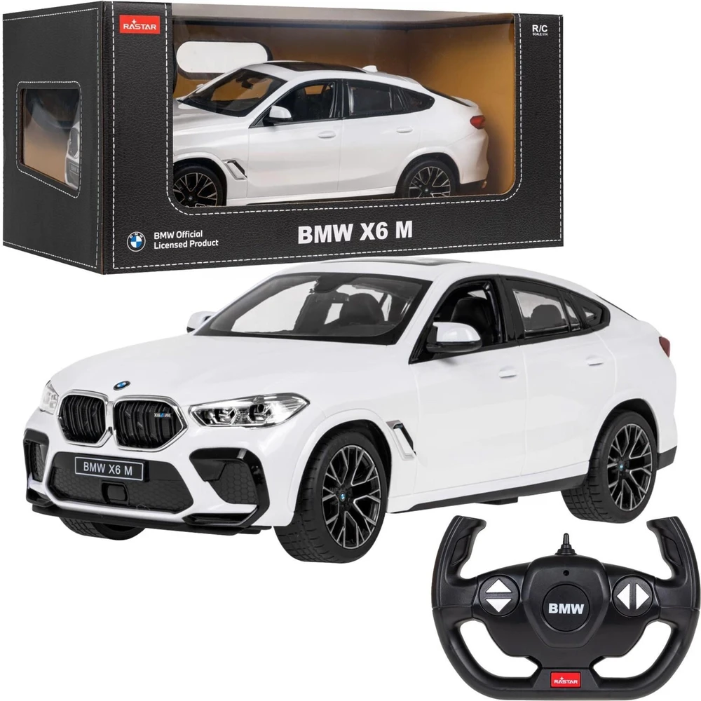 RASTAR 99200 baltas nuotoliniu būdu valdomas BMW X6 M automobilis, 1:14