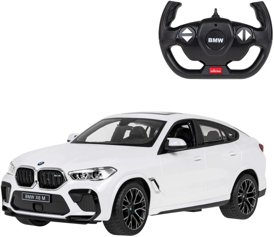 RASTAR 99200 baltas nuotoliniu būdu valdomas BMW X6 M automobilis, 1:14