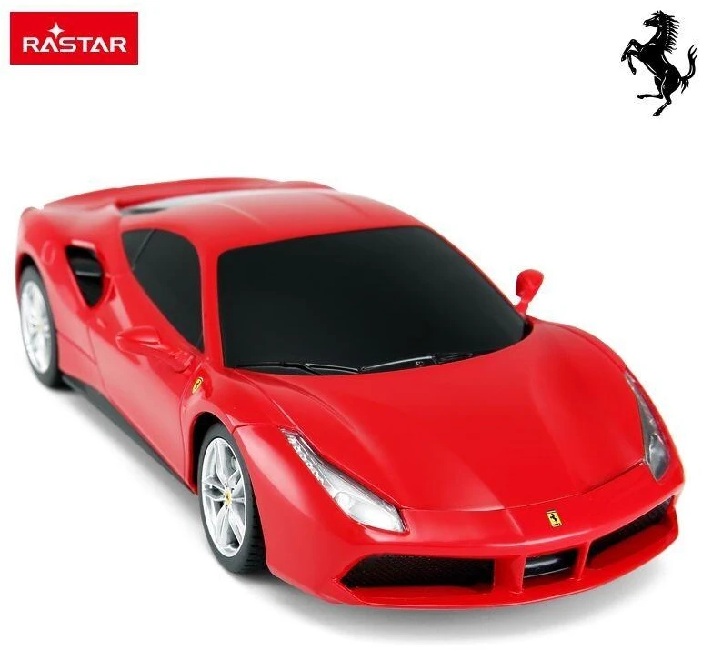 Raudonas nuotoliniu būdu valdomas Ferrari 488 GTB automobilis „Rastar“, 1:24 mastelis, 76000