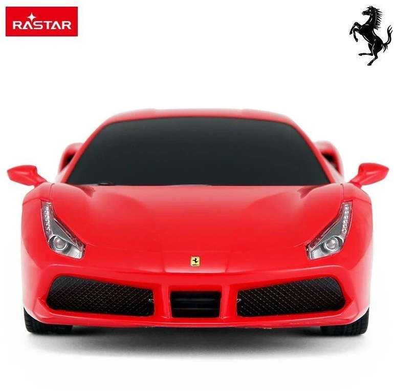 Raudonas nuotoliniu būdu valdomas Ferrari 488 GTB automobilis „Rastar“, 1:24 mastelis, 76000