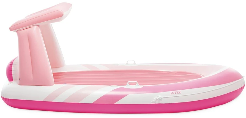 Rožinis pripučiamas plaukimo čiužinys su stogeliu 244 × 119 × 97 cm INTEX 57804