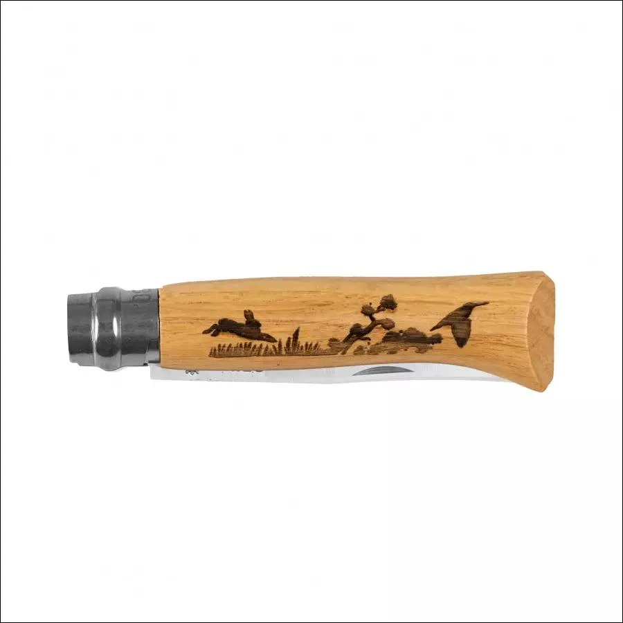 Opinel peilis No.8 Inox, ąžuolinis, Animal serija – kiškis