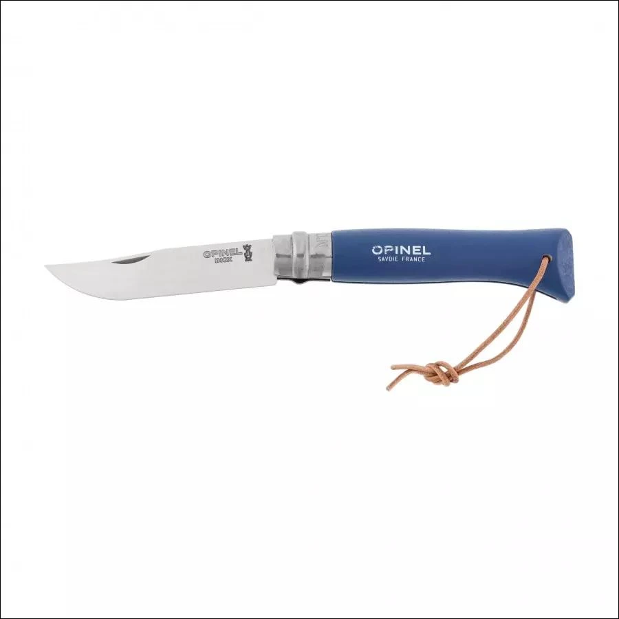 Opinel France Peilis su dirželiu Opinel Colorama 08 Inox Grab tamsiai mėlynas, su įdėklu