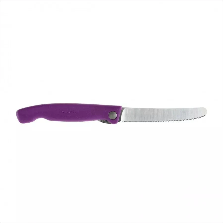 Sulankstomas Victorinox Swiss Classic 6.7835.FC1 peilis pica ir kepsniams, dantytas, violetinis