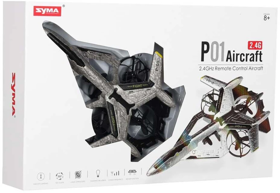 SYMA P01 nuotoliniu būdu valdomas dronas su LED, 2,4 GHz, 360° akrobatika, automatiniu pakilimu ir skrydžio stabilizavimu