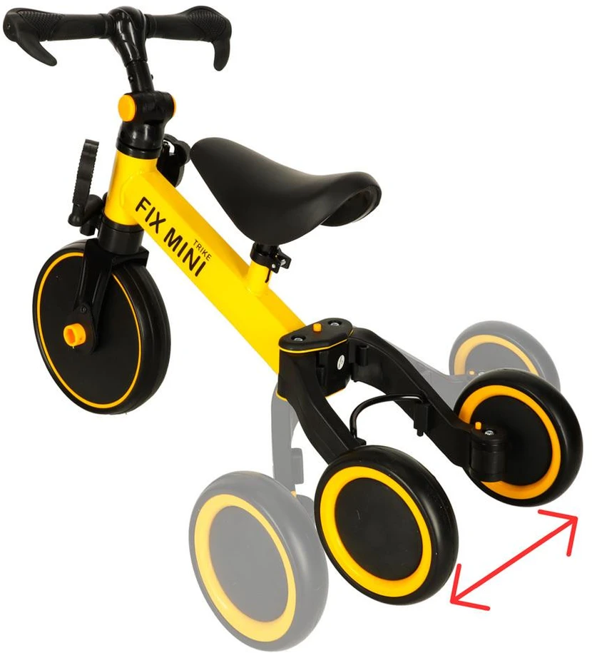 Trike Fix Mini krosinis triratukas 3in1 su pedalais geltonas