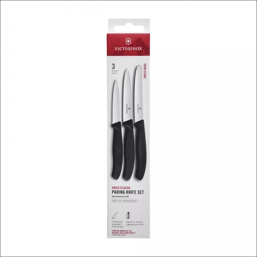 Victorinox Swiss Classic 6.7113.34 3 vnt. virtuvinių peilių rinkinys, juodas